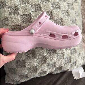CROCS Women's Platform PEARL Clog in Light Pink